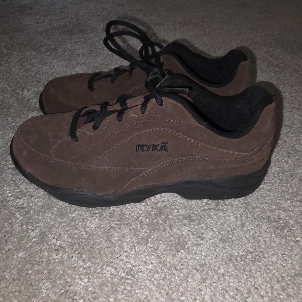 Ryka Brown and Black Athletic Shoes Comfortable Design